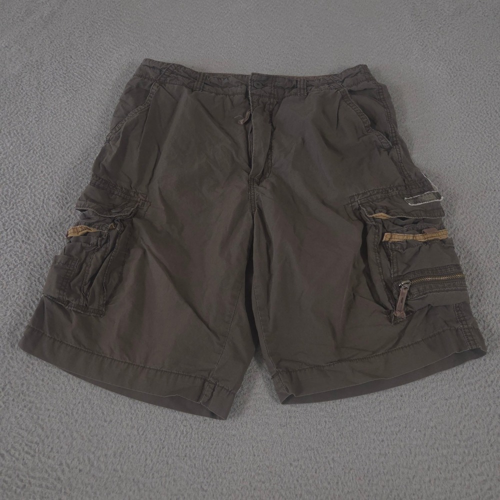VINTAGE Unionbay Shorts Mens 36 Cargo Cotton Canvas Multi-Pocket Utility Y2K